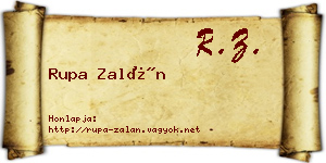 Rupa Zalán névjegykártya